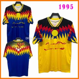 1995 Maillots de football Retro Club America 95 LIGA MX S.CABANAS ZAMORANO BRANDAO CHUCHO Uniformes pour hommes O.PERALTA R.SAMBUEZA C.BLANCO Chemises de football classiques vintage