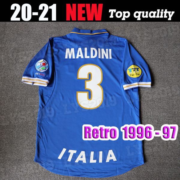 1996 1997 Italie Maillot de football rétro 96 97 Maillot de football MALDINI Maillot vintage R. BAGGIO TOTTI PIRLO DEL PIERO Maillot de foot classique