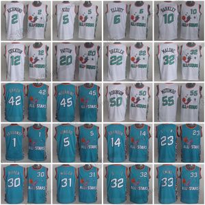 1996 All-Star Retro basketbaltruien Hardaway Richmond Howard Elliott Barkley Stockton Brandon Payton Drexler Pippen Miller Malone Ewing Mourning Hill Kemp Rice