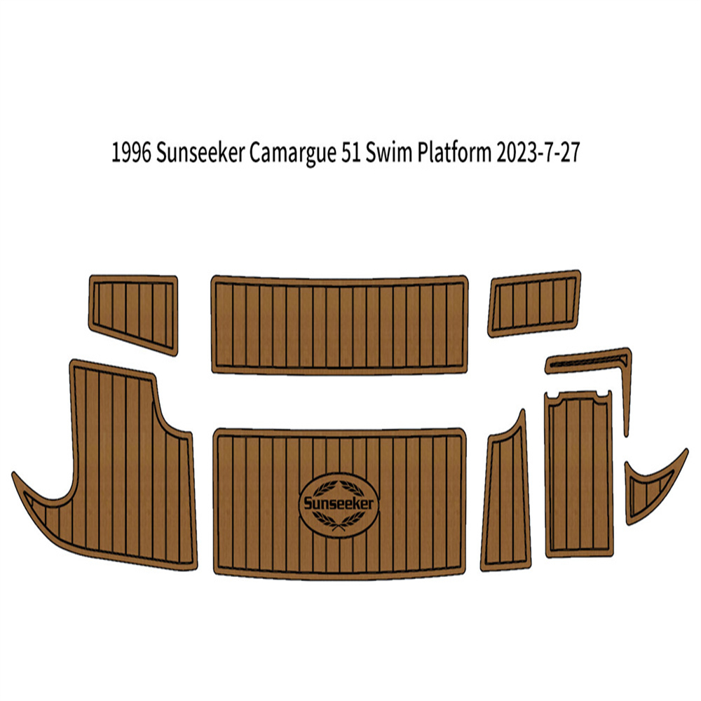 1996 Sunseeker Camargue 51 Swim Platform Boat Eva Foam Faux Teak Deck Floor Pad Seadek Marinemat GatorStep Styleセルフ接着剤