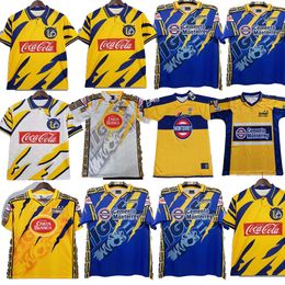 1997 1998 Tigres de la UANL Retro klassiekers Voetbalshirt Thuis Uit Korte mouwen Voetbalshirt Uniformen 01 02 96 97 98 99 00 2000 2001 2002