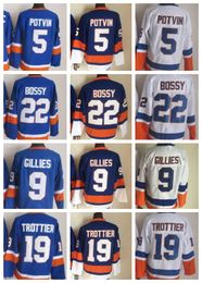 1997-2008 Vintage rétro CCM Hockey Jersey broderie 5 Denis Potvin 9 Clark Gillies 19 Bryan Trottier 22 Mike Bossy maillots