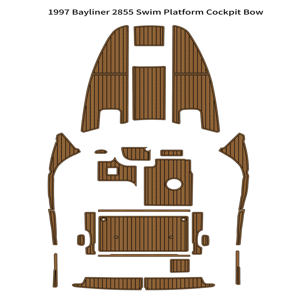 1997 Bayliner 2855 Swim Platform Cockpit Bow Boat EVA Foam Teak Golvmatta Självstödjande häftande SeaDek Gatorstep Style Golv