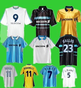 1998 1999 2000 2003 2004 Maillot de football rétro Olympique de Marseille Flamini Pires Maurice Blanc Ravanelli Gallas Drogba Mido maillot de football vintage classique