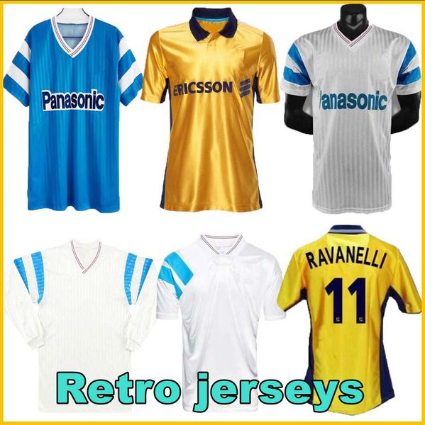 1998 1999 2000 Maillots de football rétro Marseille 2003 2004 2011 2012 Pires GIGNAC Ravanelli Gallas Drogba Olympique de maillot de football vintage classique