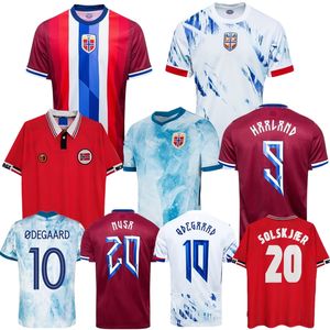 2024 Norway Soccer Jerseys 24 25 Odegaard Berge Bobb Haaland Nusa 1998 Norges Mykland Solskjaer Home Away Football Shirt