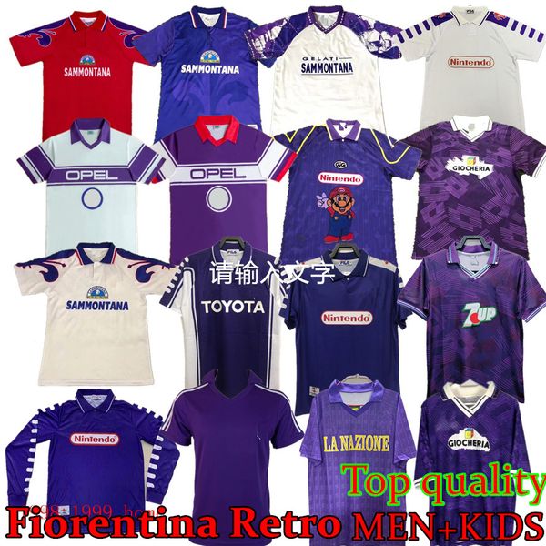 1998 1999 Retro Classic Fiorentina Soccer Jerseys Sweatshirt 84 85 90 91 92 93 97 98 99 Batistuta Rui Costa Vintage Florence Rui Costa Football Shirt Camisas de Futebo