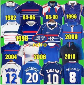 1998 2002 FRANCE RETRO VINTAGE ZIDANE HENRY MAILLOT DE FOOT maillots de football 2006 2000 2004 FRANCE Euro finales 1996 FRANCE RETRO Maillots