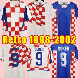 1998 2002 SUKER Camisetas retro Boban Croacia Camiseta de fútbol vintage Prosinecki camiseta de fútbol SOLDO STIMAC TUDOR MATO BAJIC 98 02 maillot de foot