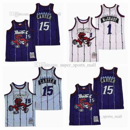 1998-99 Retro basketbaltruien Vince Carter Tracy McGrady genaaid Jersey 99-00