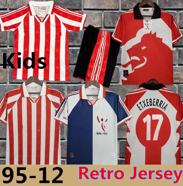 1998 Athlétique J.Martinez Soccer Jersey Rerto Shirt Etxeberria Sports Retro Bilbao 95 97 98 Vintage Muniain Roberto Rios Ziganda Alkiza Nagore Classic Kids Unifom