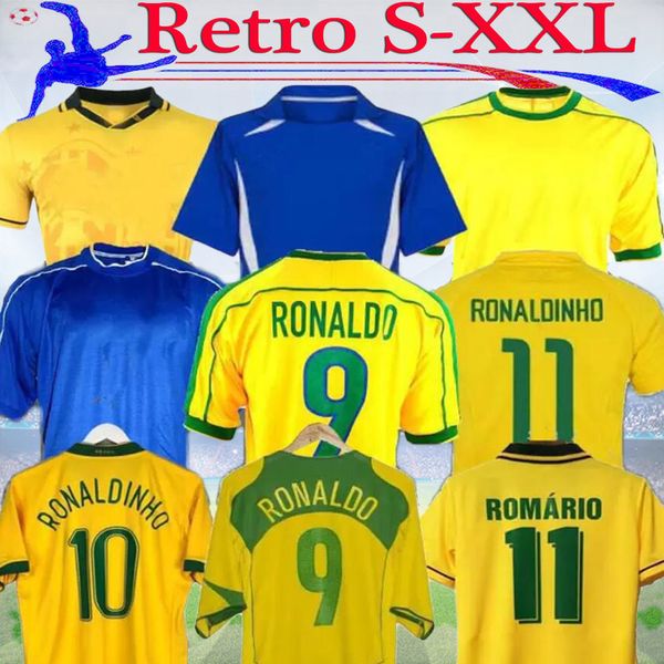 1998 maillots de football Brésil JOELINTON 2002 chemises rétro Ronaldinho 2004 camisa de futebol 1994 Brésil 2006 1982 RIVALDO ADRIANO 1988 2000 1957