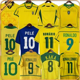 1998 Brasil Soccer Jerseys 2002 Retro camisas Ronaldo Carlos Romario Ronaldinho 2004 Camisa de Futebol 1994 Brasils 2006 1982 Rivaldo Adriano Joelinton 1957 2010