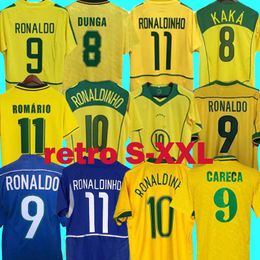 1998 Maillots de football du Brésil 2002 Chemises rétro Carlos Romario Ronaldo Ronaldinho 2004 Camisa Futebol 1994 Brésils 2006 1982 Rivaldo