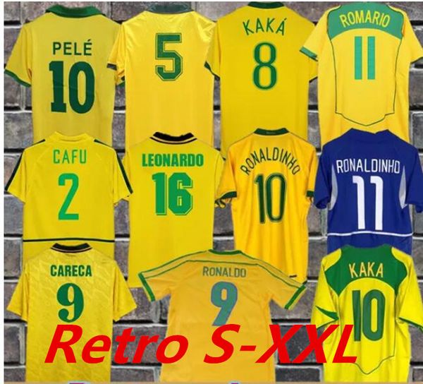 1998 Brésil maillots de football 2002 chemises rétro Carlos Romario Ronaldinho 2004 camisa de futebol 1994 Brésil 2006 1982 RIVALDO ADRIANO JOELINTON 1988 2000 1957 999