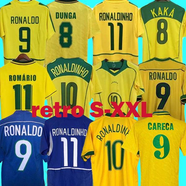 1998 maillots de football du Brésil 2002 chemises rétro Carlos Romario Ronaldo Ronaldinho 2004 camisa futebol 1994 BraziLS 2006 1982 RIVALDO ADRIANO 1988 2000 1957 2010 666