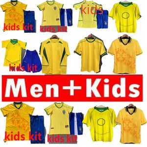 1998 Brasil de alta calidad y cómodo con camisetas de fútbol 2002 Camisetas retro Carlos Romario Ronaldinho 2004 Camisa de Futebol 1994 Brasils 2006 1982 1988 2000