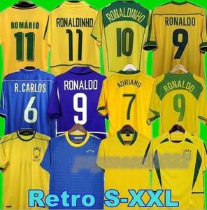 1998 Brasils Jerseys de football 2002 Retro Shirts Carlos Romario Ronaldinho 2004 Camisa de Futebol 1994 Brazils 2006 1982 Rivaldo Bebeto Joelinton 1988 2000 1957 2010 66