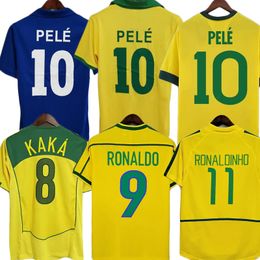 1998 Brazilië klassieke Vintage jersey RIVALDO ROMARIO Brazilië'S CARLOS Ronaldinho camisa de futebol 2002 Ronaldo KAKA 2006 2000 1994 1970 50 57 PELE Retro voetbalshirts