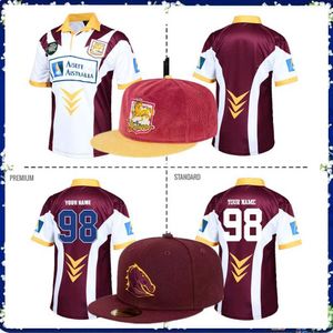 1998 Brisbane Broncos Mens Retro Jersey 2024 Brisbane Bronco Heritage Rugby Jersey ANZAC TRACINE Shorts Jersey