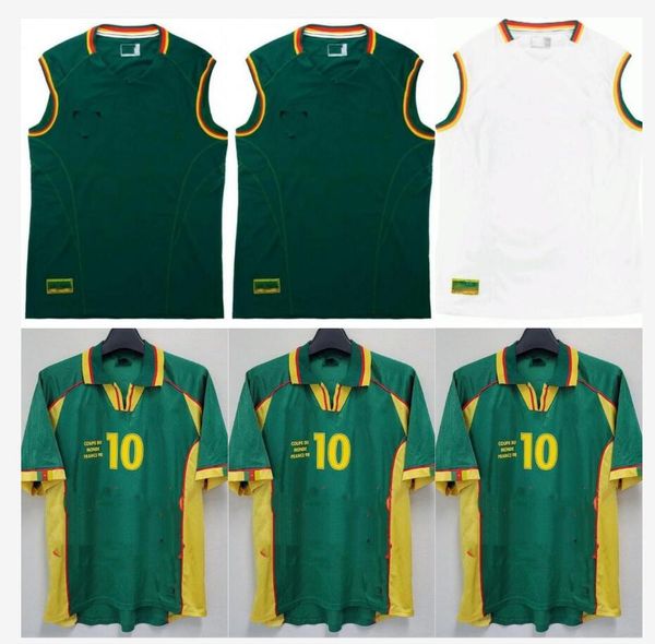 1998 Camerún camisetas de fútbol 2023 2024 ANGUISSA ABOUBAKAR BASSOGOG NKOUDOU Camerún retro 2002 camiseta de fútbol hombres 1990 1994 MBOMA Camiseta de fútbol Uniformes