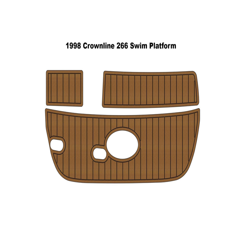 1998 Crownline 266 Badeplattform für Boot, EVA-Faux-Schaum, Teakholz, Deck, Deck, Bodenpolster, selbstklebende Matte, selbstklebender SeaDek-Boden im Gatorstep-Stil