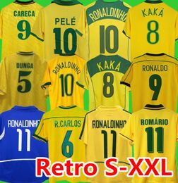 1998 DUNGA Brasil Camisetas de fútbol retro 1957 2000 2002 2004 2006 Brasil ROMARIO PELE RONALDINHO RIVALDO CARECA R. CARLOS FABIANO D. ALVES Camisetas de fútbol de Ronaldo