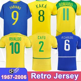 1998 Dunga Retro Retro Mens Soccer Jerseys 1994 Romario Pele Ronaldinho Rivaldo Careca Leonardo R. Carlos Fabiano Camisetas de fútbol Hogar Football