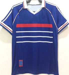 1998 Maillots de football rétro français ZIDANE HENRY DESCHAMPS Thaïlande qualité camiseta Francia futbol maillot kits hommes Maillots de football jersey