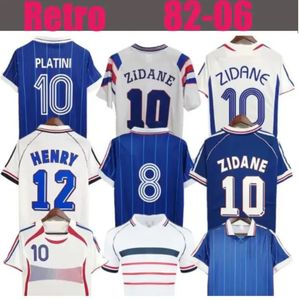 1998 France Retro Soccer Jerseys 1982 84 86 88 90 96 98 00 02 04 06 Zidane Henry Maillot de Foot Rezeguet Desailly Club French Classic Vintage Jersey