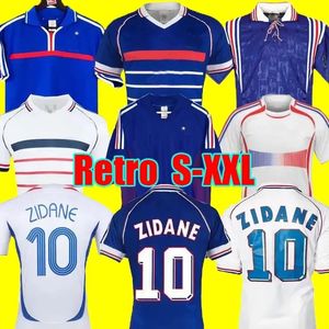 1998 France Retro Soccer Jerseys 1982 84 86 88 90 96 98 00 02 04 06 Zidane Henry Maillot de Foot Pogba Football Shirt REZEGEGET DESAILLY CLUB CLASSE CLASSIQUE CLASSION Vintage Jersey