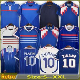 1998 French Shirt Retro Jersey 1982 84 86 88 90 Zidane Classic Vintage Soccer Jerseys Maillot de Foot Mbappe Rezeguet Desailly Henry Platini Men Home Kids Kit Kit Football