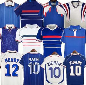 1998 Franse klassieker vintage jersey 1982 84 86 88 90 98 00 04 06 Zidane voetbal jerseys de foot mbappe reistuet maillot desailly Henry Platini Retro Men Kids Football