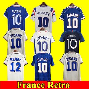 1998 Maillot vintage classique français 1982 84 86 88 90 96 98 00 02 04 06 Maillots de football ZIDANE MAILLOT DE FOOT MBAPPE REZEGUET DESAILLY HENRY Maillot de football rétro