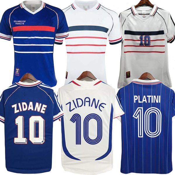 1998 Jersey clásico francés vintage 1982 84 86 88 90 98 00 04 06 Camisetas de fútbol ZIDANE HENRY MAILLOT DE FOOT MBAPPE TREZEGUET DESAILLY PLATINI Camiseta de fútbol retro