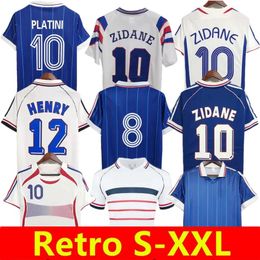 1998 maillots de football rétro français 1982 84 86 88 90 96 98 00 02 04 06 ZIDANE HENRY MAILLOT DE FOOT REZEGUET Maillot de football français Classic Vintage Jersey