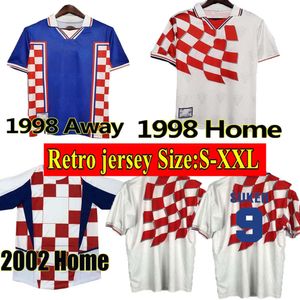 1998 Home Away SUKER Maillots rétro Boban Croatie homme Maillots de football vintage classique Prosinecki maillot de football SOLDO STIMAC TUDOR MATO BAJIC maillot de foot