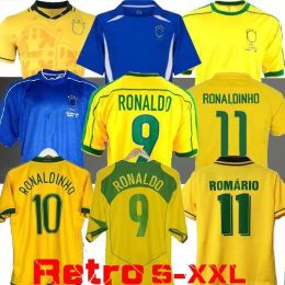 1998 Jerseys de fútbol de casa 2002 Retro Zico Shirts Carlos Romario Ronaldinho 2004 Camisa de Futebol 1994 Bebeto 2006 Kaka 1982 Ronald O