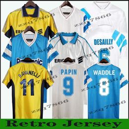 1998 Marseille rétro maillot de football RAVANELLI 90 91 92 93 98 99 00 11 12 DESCHAMPS PIRES WADDLE Maillot de football vintage classique BOLI PAYET PAPIN LUCHO REMY unifom