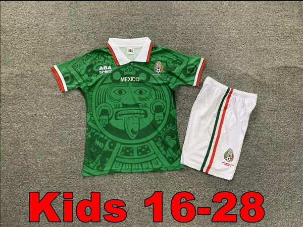 Enfants 1998 MEXIQUE RETRO BLANCO Hernandez Blanco Campos maillots de football uniformes ACCUEIL gardien de but maillots de football chemise camiseta futbol