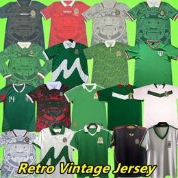Mexico retro voetbal jerseys 1970 1983 1994 1995 1996 1997 1998 2006 2010 2011 2012 Vintage voetbalhirt met lange mouwen