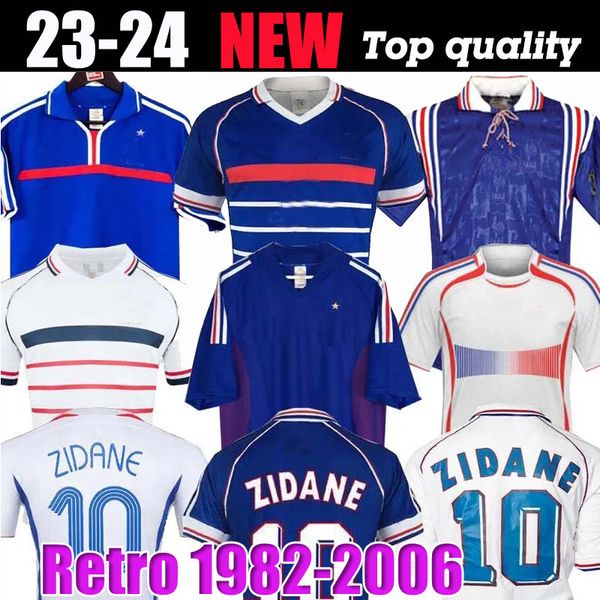 1998 camiseta de fútbol retro de Francia zidane 10 henry 12 camisetas de fútbol ropa de fútbol de alta calidad francés 2004 camisetas de fútbol camiseta Trezeguet final de visitante 2006 blanco