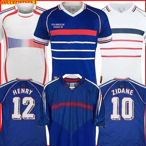 1998 Retro French Soccer Jersey Vintage 98 04 06 2004 2006 Zidane Henry Maillot de Foot Soccer Shirt 2000 Home Trezaguet Football Uniforms 33