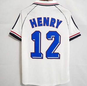 1998 Retro FrenChS maillots de football HENRY TREZEGUET DESCHAMPS PIRER POGBA GIROUD maillot de football maillots kit uniforme camisetas de foot Jersey 98