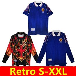 1998 Retro versie Japan Voetbalshirts Home #8 NAKATA #11 KAZU #10 NANAMI #9 NAKAYAMA 98 99 keeper Voetbalshirt Uniformen Lange mouw