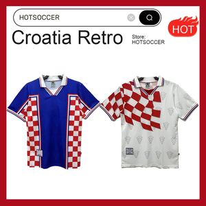 1998 SUKER BOBAN Croatie Accueil Maillots de football rétro Top Qualité thaïlandaise Chemises de football vintage Prosinecki SOLDO STIMAC BAJIC Maillot de football classique hotsoccer