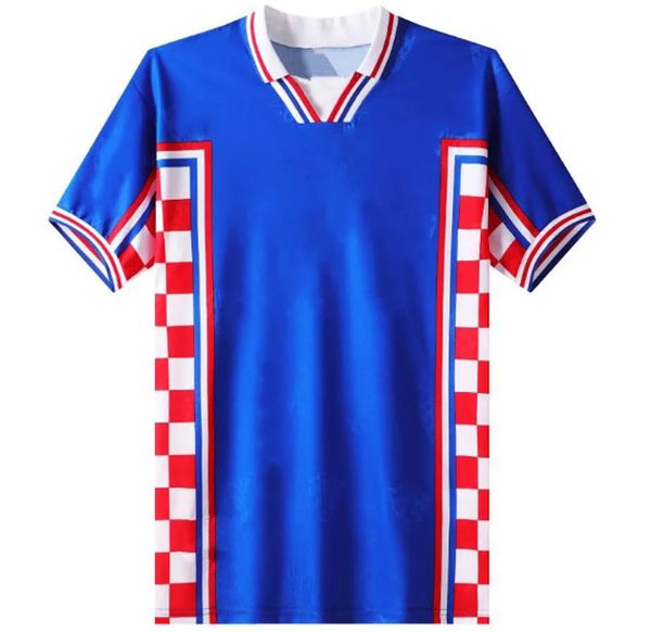 1998 Suker rétro Soccer Jerseys Croatie Home Vintage Classic Boban Prosinecki Football Shirt Stidor Tudor Bajic Futbol Jersey Kit Maillot Camisa 98 Football Shirts