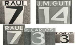 19982000 Retro 7 Raul 14 Guti 3 Rcarlos Naamset Afdrukken Opstrijkbare transferbadge9264104