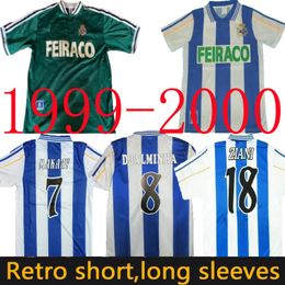 1999 2000 De Coruna Retro Soccer Jersey 99 00 Deportivo La Coruna Valeron Makaay Bebeto Bittinho Classic Vintage Football Shirt Away Green Green