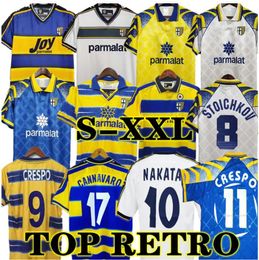 1999 2000 Parma Calcio Retro Soccer Jersey Classic 1998 95 97 99 00 Baggio Crespo Cannavaro Vintage voetbalshirt Stoichkov Thuram 01 02 03 888888